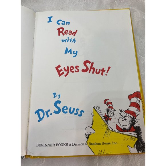 Dr Seuss I can Read with My Eyes Shut Beginner Book Random House 1978 - Picture 4 of 6